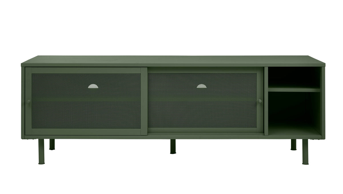 Olive Green Contemporary/Modern Metal Media Cabinet