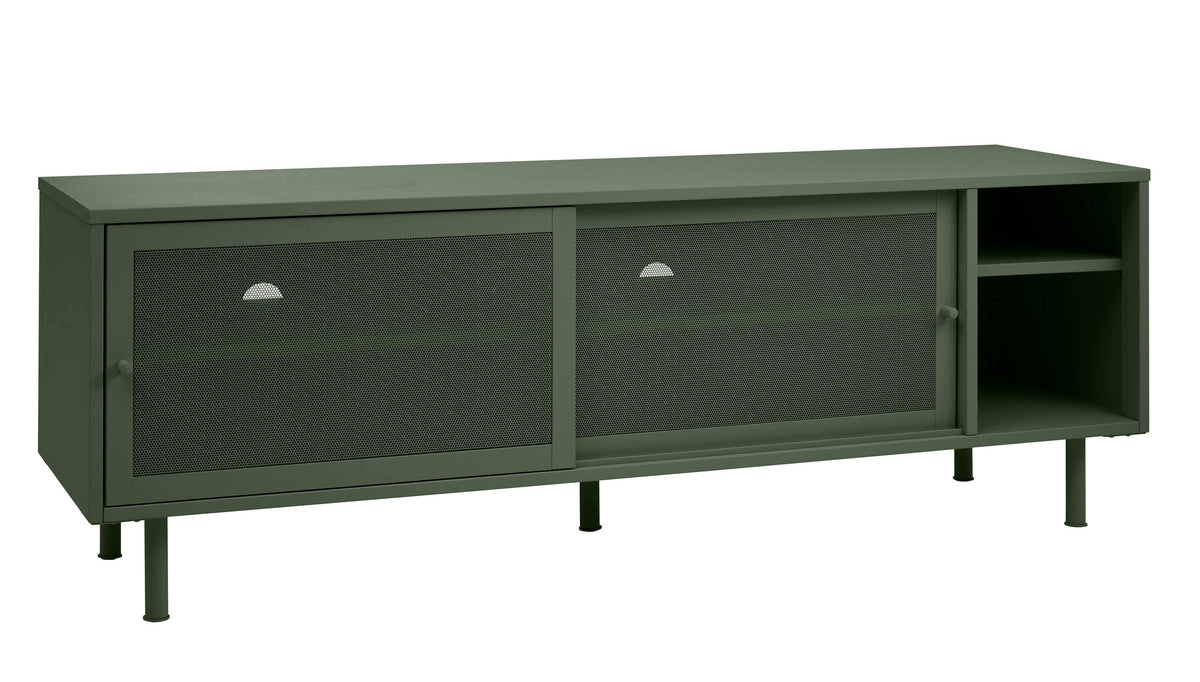 Olive Green Contemporary/Modern Metal Media Cabinet