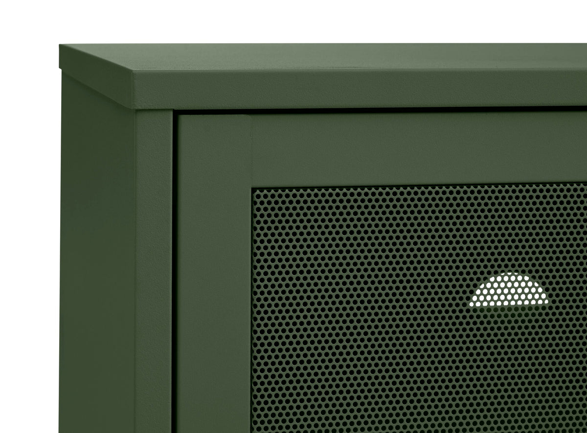 Olive Green Contemporary/Modern Metal Media Cabinet