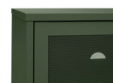 Olive Green Contemporary/Modern Metal Media Cabinet