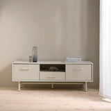 Greige Contemporary/Modern Mdf Media Cabinet