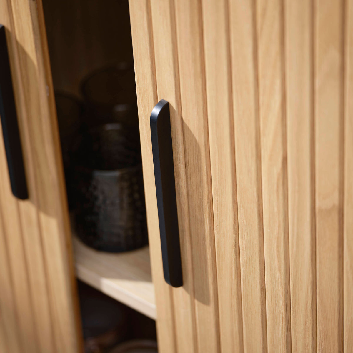 Contemporary/Modern Natural Oak Wood Oak Sideboard