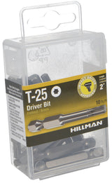 Hillman 10-Piece 2-in T25 Torx Steel Hex Shank Screwdriver Bit Set