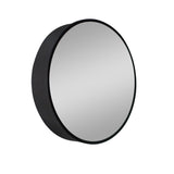 WELLFOR AO 24-in x 24-in Surface Mount Black Mirrored Round Medicine Cabinet