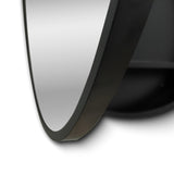 WELLFOR AO 24-in x 24-in Surface Mount Black Mirrored Round Medicine Cabinet