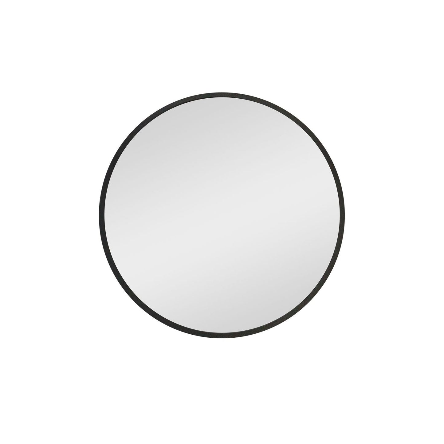 WELLFOR AO 24-in x 24-in Surface Mount Black Mirrored Round Medicine Cabinet