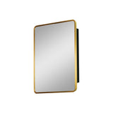 WELLFOR AO 24-in x 30-in Surface/Recessed Mount Gold Mirrored Medicine Cabinet
