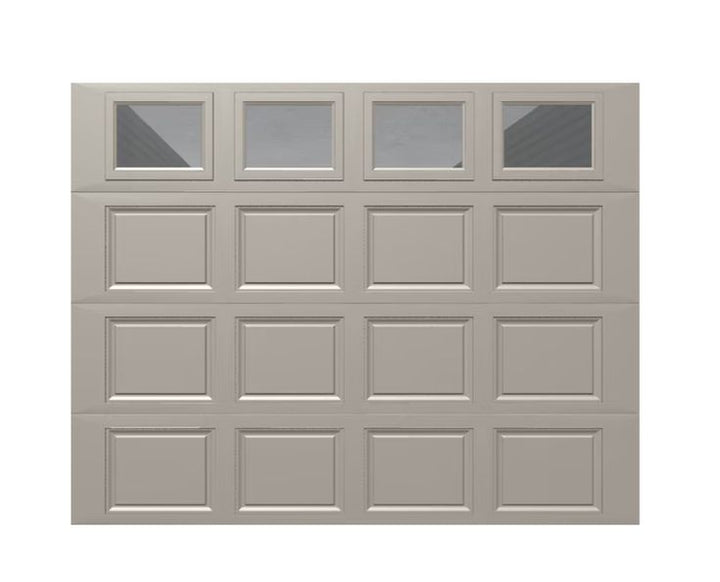 Wayne Dalton Classic Steel Model 9100 9-ft x 7-ft Insulated Taupe Single Garage Door with Windows