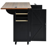 BABOOM Black Mdf Base with Composite Wood Top Rolling Kitchen Island (28.75-in x 54.5-in x 36.5-in)