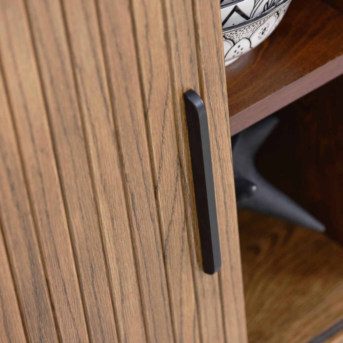 Contemporary/Modern Smoked Oak Wood Oak Sideboard