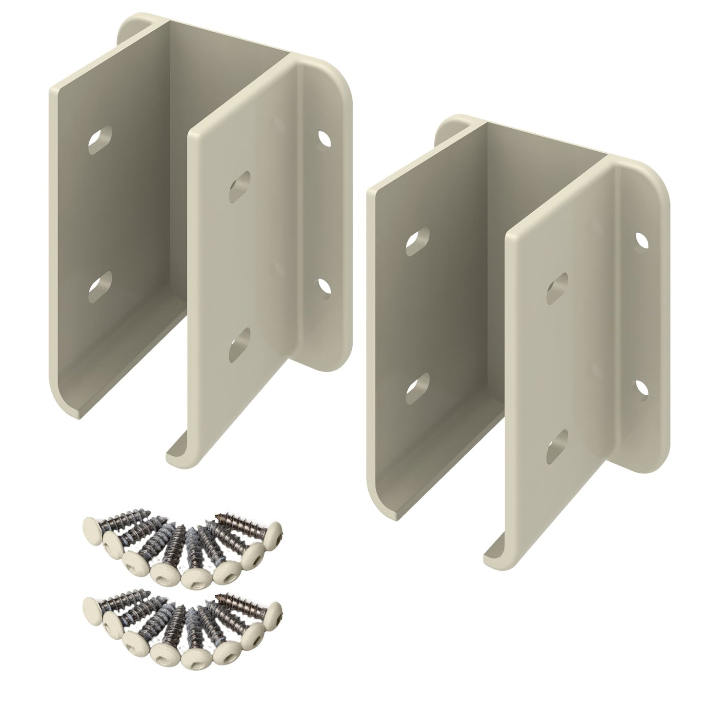 Outdoor Essentials PicketLock 3-in Tan Vinyl Bracket For Vinyl Fence 2-Pack