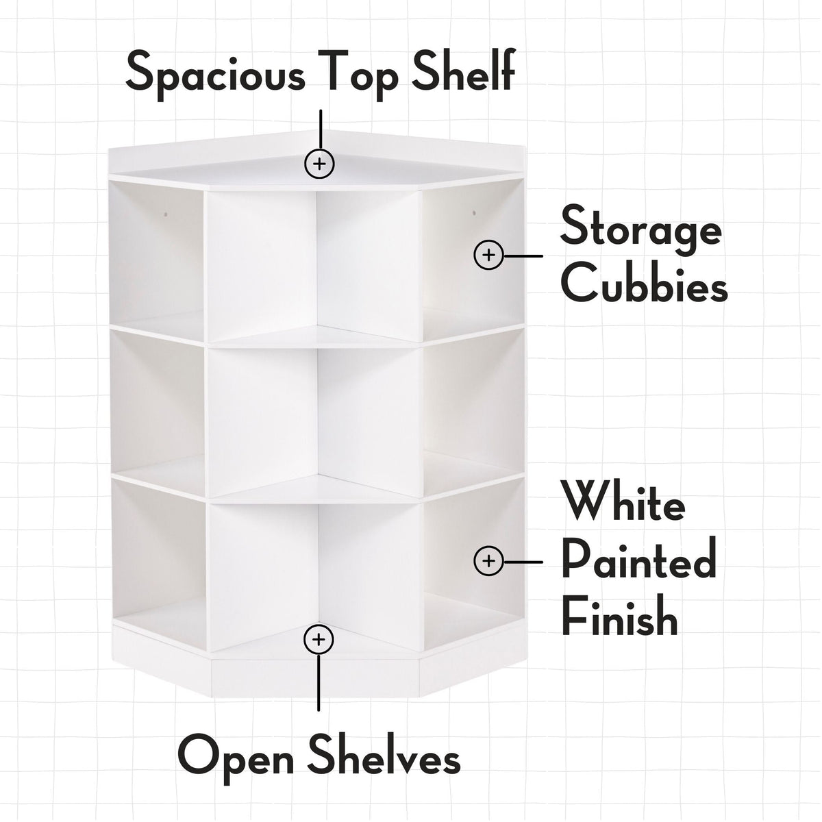 RiverRidge White Kids Corner Bookcase (31.62-in W x 37.31-in H x 24-in D)