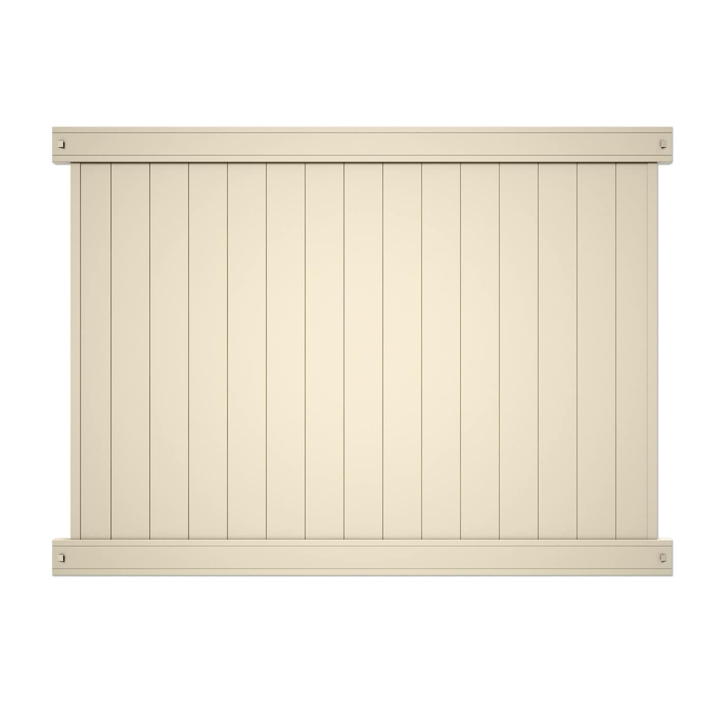 Outdoor Essentials Lakewood 6-ft H x 8-ft W Tan Privacy Vinyl Flat-top Fence Panel (Unassembled)