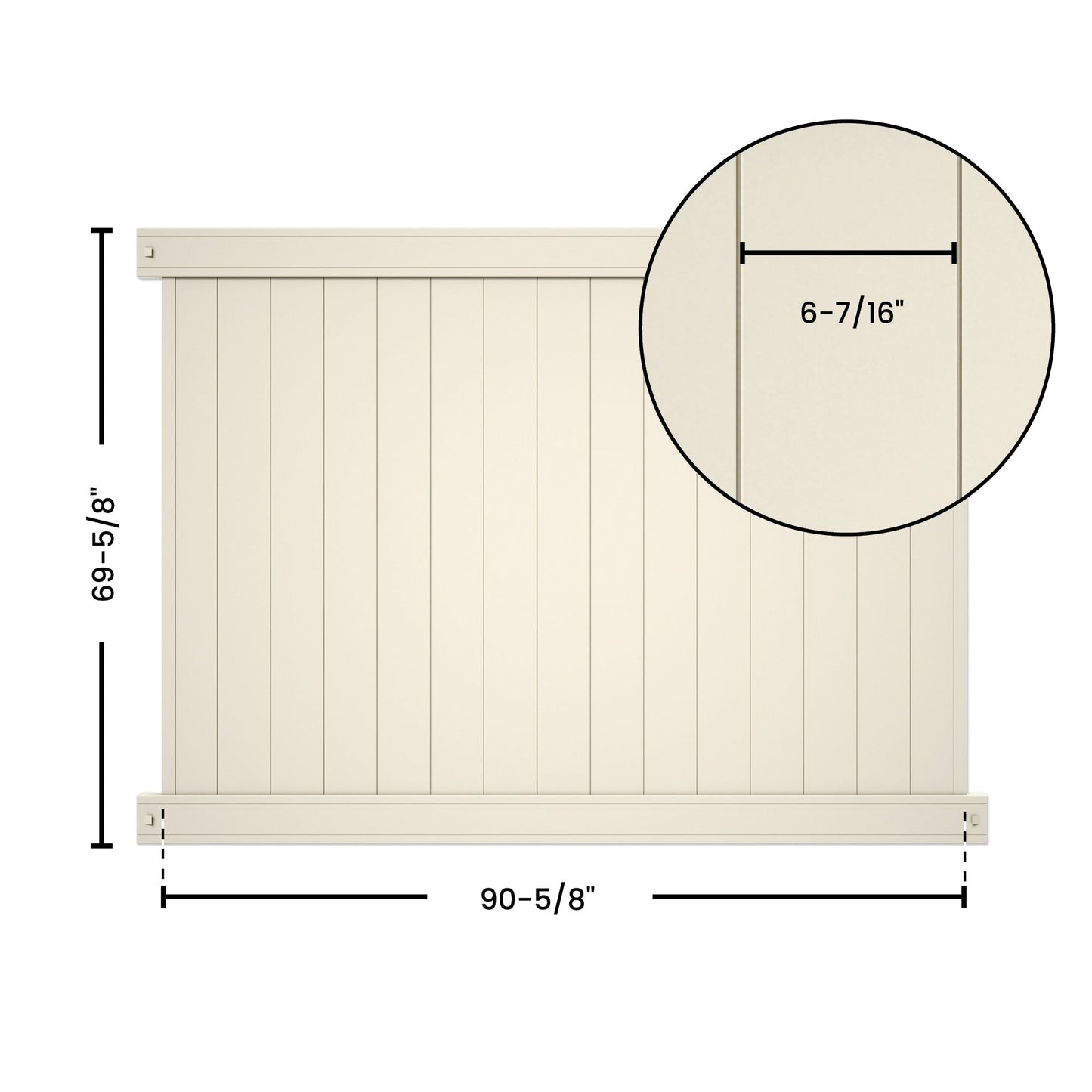 Outdoor Essentials Lakewood 6-ft H x 8-ft W Tan Privacy Vinyl Flat-top Fence Panel (Unassembled)