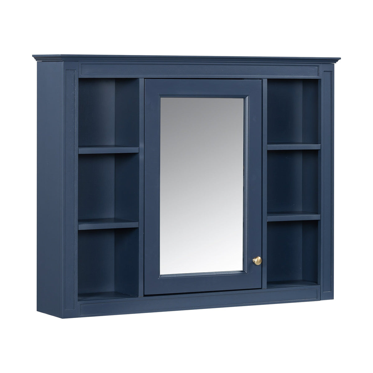 AAZJ CMR 35-in x 27.5-in Surface Mount Navy Blue Mirrored Medicine Cabinet