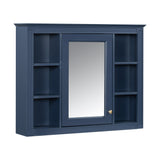 AAZJ CMR 35-in x 27.5-in Surface Mount Navy Blue Mirrored Medicine Cabinet