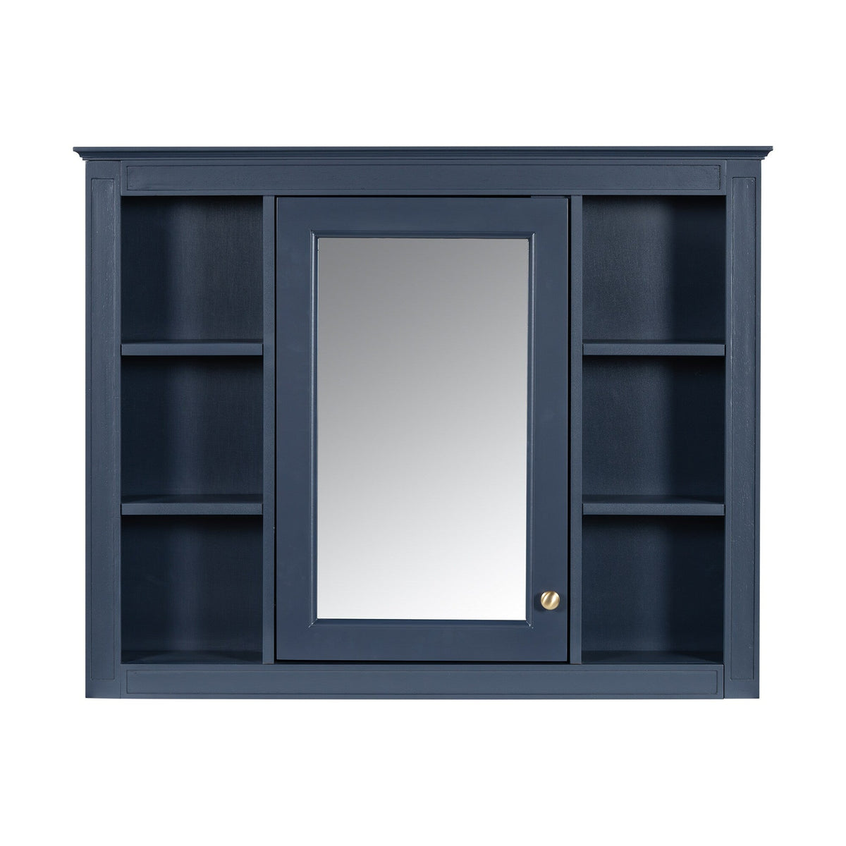 AAZJ CMR 35-in x 27.5-in Surface Mount Navy Blue Mirrored Medicine Cabinet