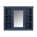 AAZJ CMR 35-in x 27.5-in Surface Mount Navy Blue Mirrored Medicine Cabinet