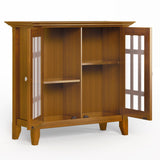 Simpli Home Bedford Light Golden Brown Transitional Wood Media Cabinet