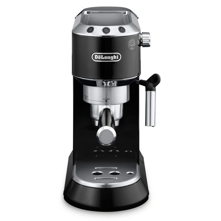 Dedica EC860 15-Bar Black Stainless Steel Slim Espresso Machine and Cappuccino Maker