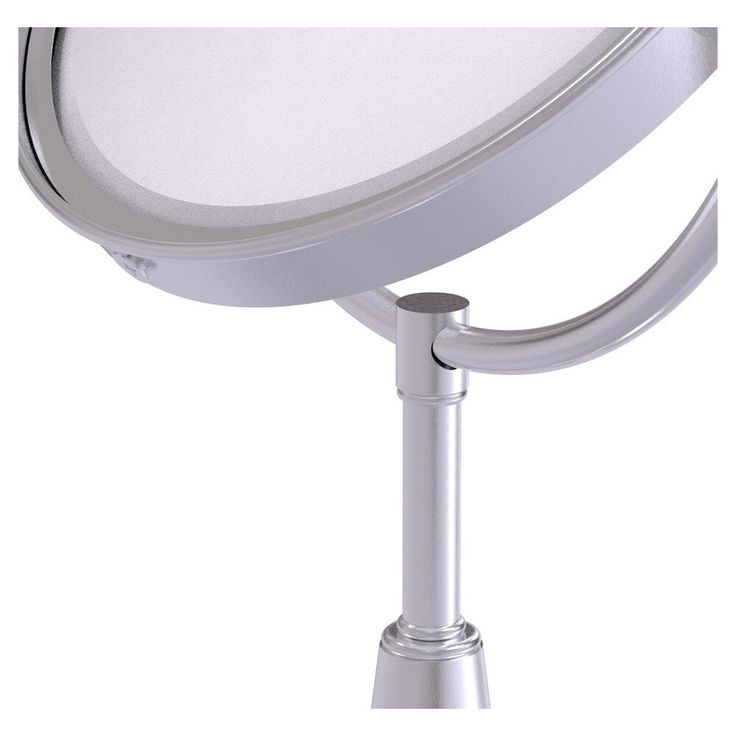 Allied Brass 8-in x 15-in Satin Chrome Double-Sided Magnifying Countertop Vanity Mirror