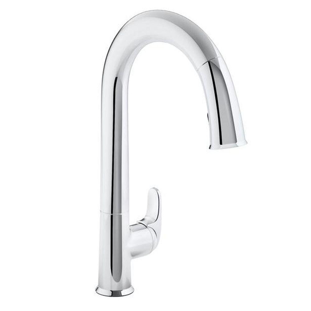 Sensate Single-Handle Touchless Pull Down Sprayer Kitchen Faucet in Vibrant Stainless with DockNetik and Sweep Spray - Super Arbor