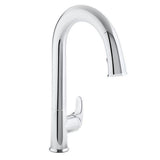 Sensate Single-Handle Touchless Pull Down Sprayer Kitchen Faucet in Vibrant Stainless with DockNetik and Sweep Spray - Super Arbor
