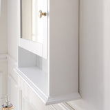 WELLFOR 24-in x 34-in Surface Mount White Mirrored Soft Close Medicine Cabinet
