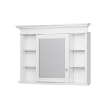 WELLFOR GRACE Solid Wood 48-in x 32-in Recessed Mount White Mirrored Soft Close Medicine Cabinet