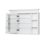 WELLFOR GRACE Solid Wood 48-in x 32-in Recessed Mount White Mirrored Soft Close Medicine Cabinet
