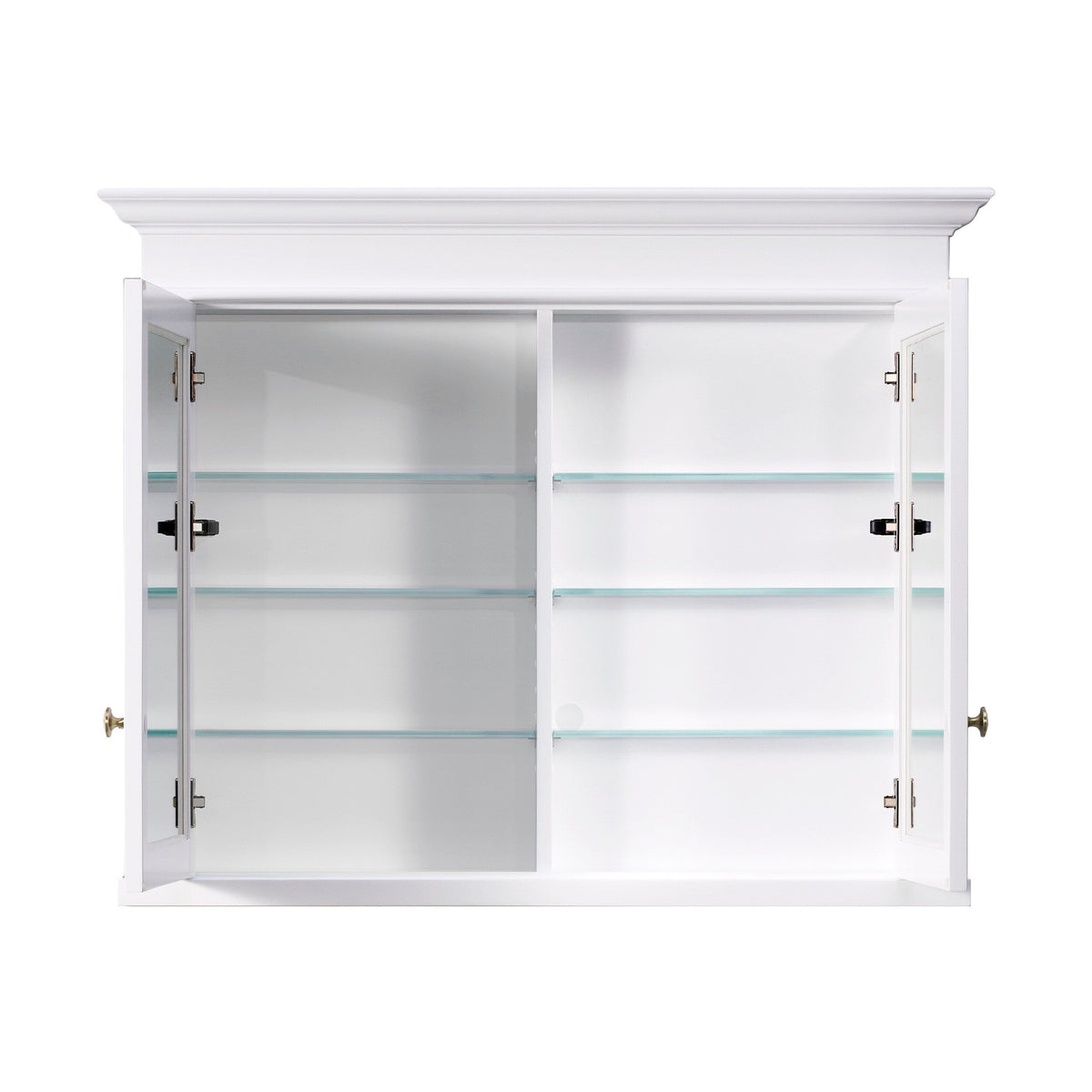 WELLFOR GRACE Solid Wood 40-in x 32-in Recessed Mount White Mirrored Soft Close Medicine Cabinet
