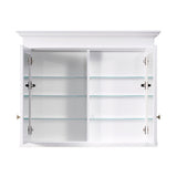 WELLFOR GRACE Solid Wood 40-in x 32-in Recessed Mount White Mirrored Soft Close Medicine Cabinet