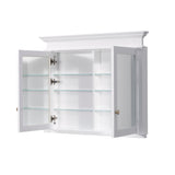 WELLFOR GRACE Solid Wood 40-in x 32-in Recessed Mount White Mirrored Soft Close Medicine Cabinet