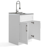 Simpli Home Hennessy 23.6-in Freestanding Laundry Sink with Cabinet