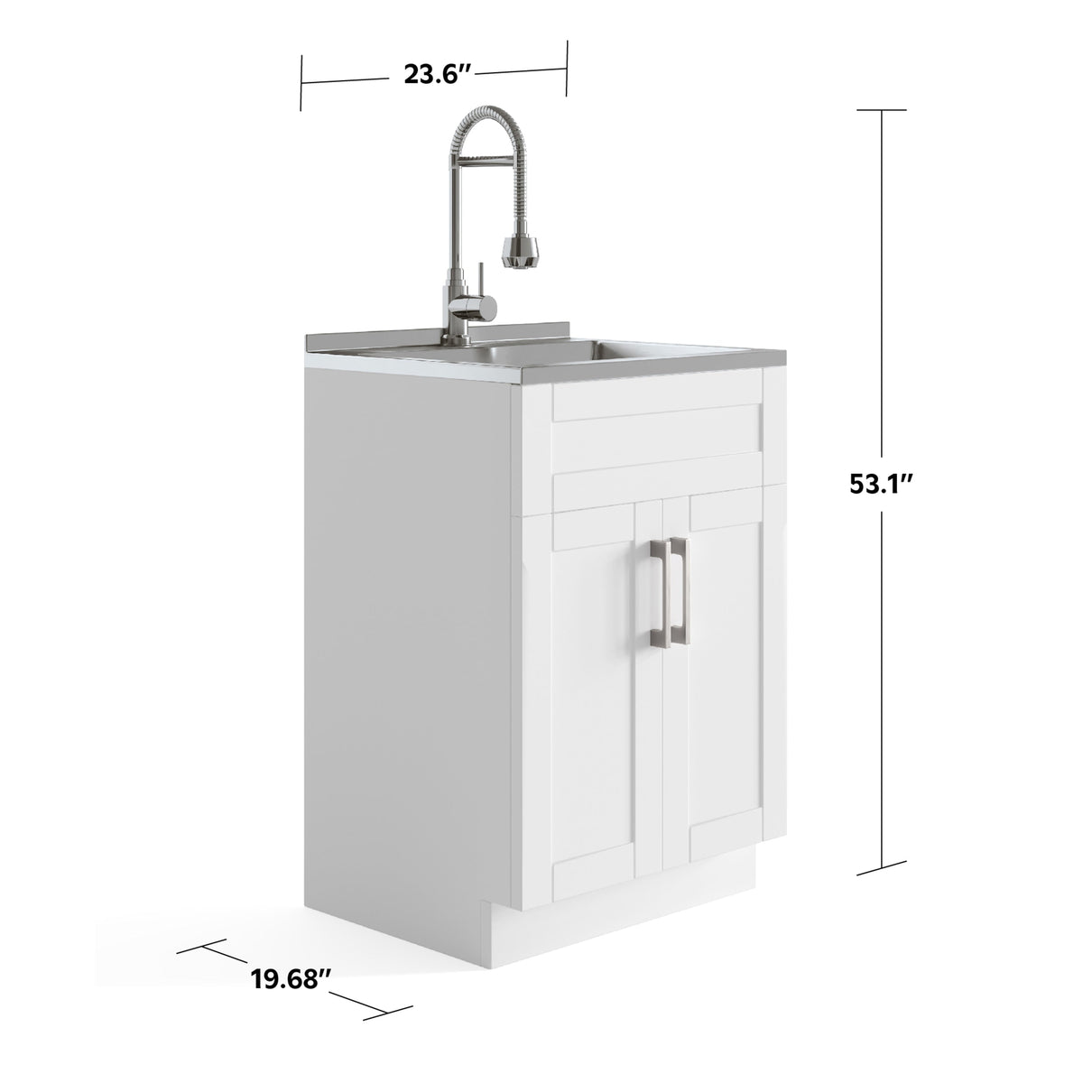 Simpli Home Hennessy 23.6-in Freestanding Laundry Sink with Cabinet