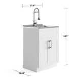 Simpli Home Hennessy 23.6-in Freestanding Laundry Sink with Cabinet