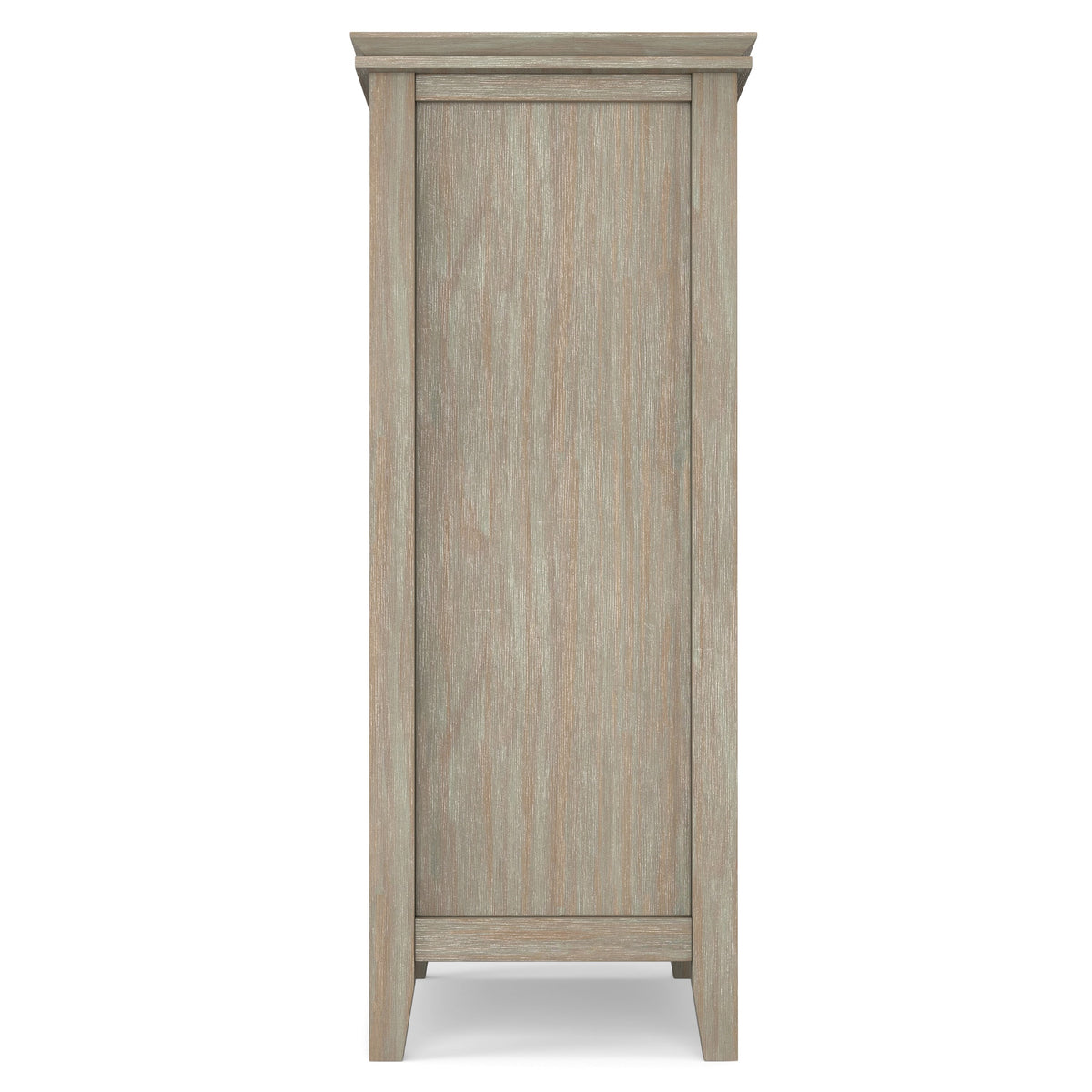 Simpli Home Artisan Distressed Grey Transitional Wood Media Cabinet