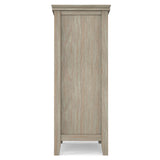 Simpli Home Artisan Distressed Grey Transitional Wood Media Cabinet