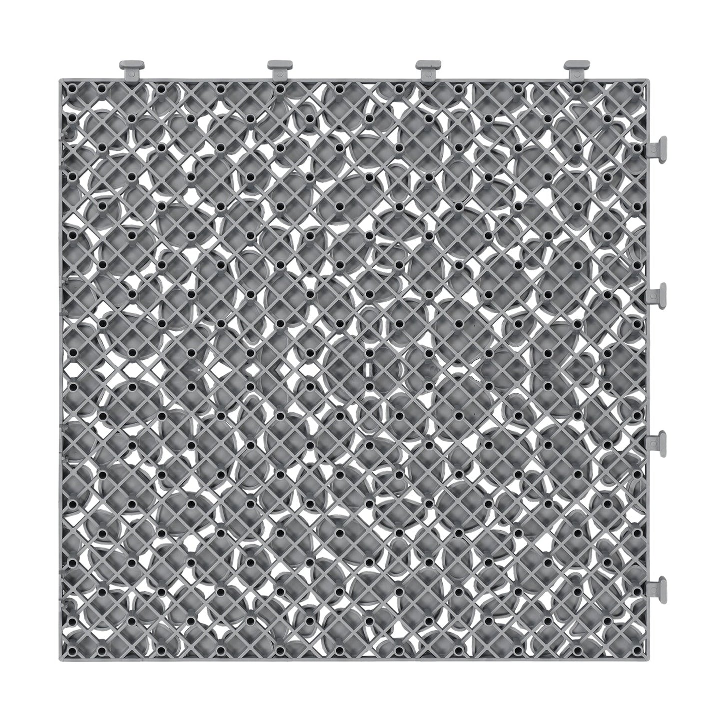 Bybafun 12-in x 12-in 12-Pack Gray Prefinished Vinyl/Plastic Deck Tile (12-sq ft)