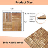 Bybafun 12-in x 12-in 20-Pack Yellow Prefinished Wood Deck Tile (20-sq ft)