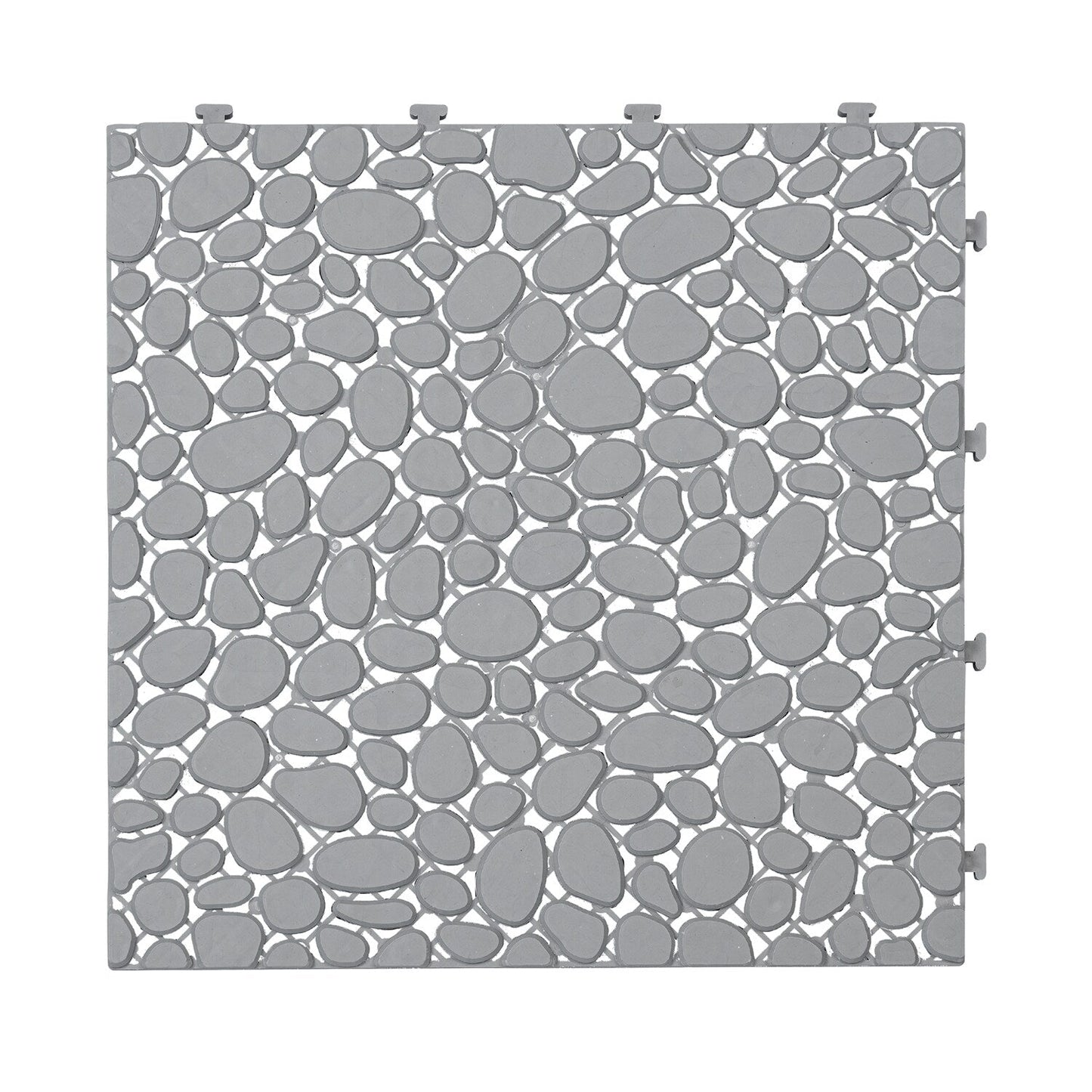 Bybafun 12-in x 12-in 60-Pack Gray Prefinished Vinyl/Plastic Deck Tile (60-sq ft)