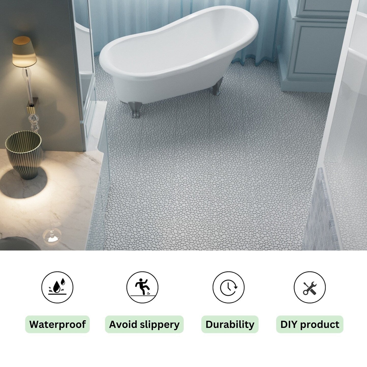Bybafun 12-in x 12-in 60-Pack Gray Prefinished Vinyl/Plastic Deck Tile (60-sq ft)