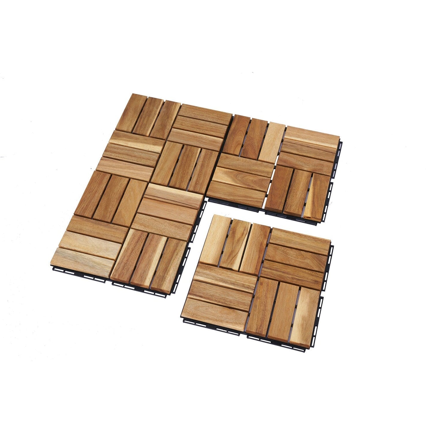 Bybafun 12-in x 12-in 20-Pack Yellow Prefinished Wood Deck Tile (20-sq ft)