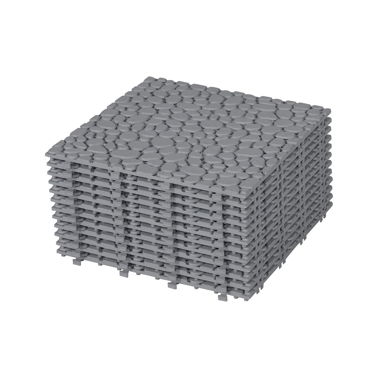 Bybafun 12-in x 12-in 60-Pack Gray Prefinished Vinyl/Plastic Deck Tile (60-sq ft)