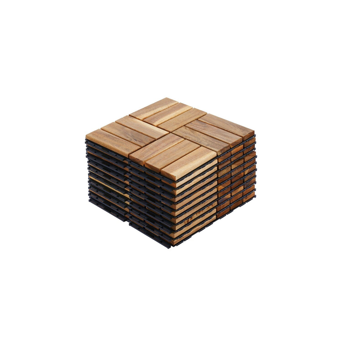 Bybafun 12-in x 12-in 20-Pack Yellow Prefinished Wood Deck Tile (20-sq ft)