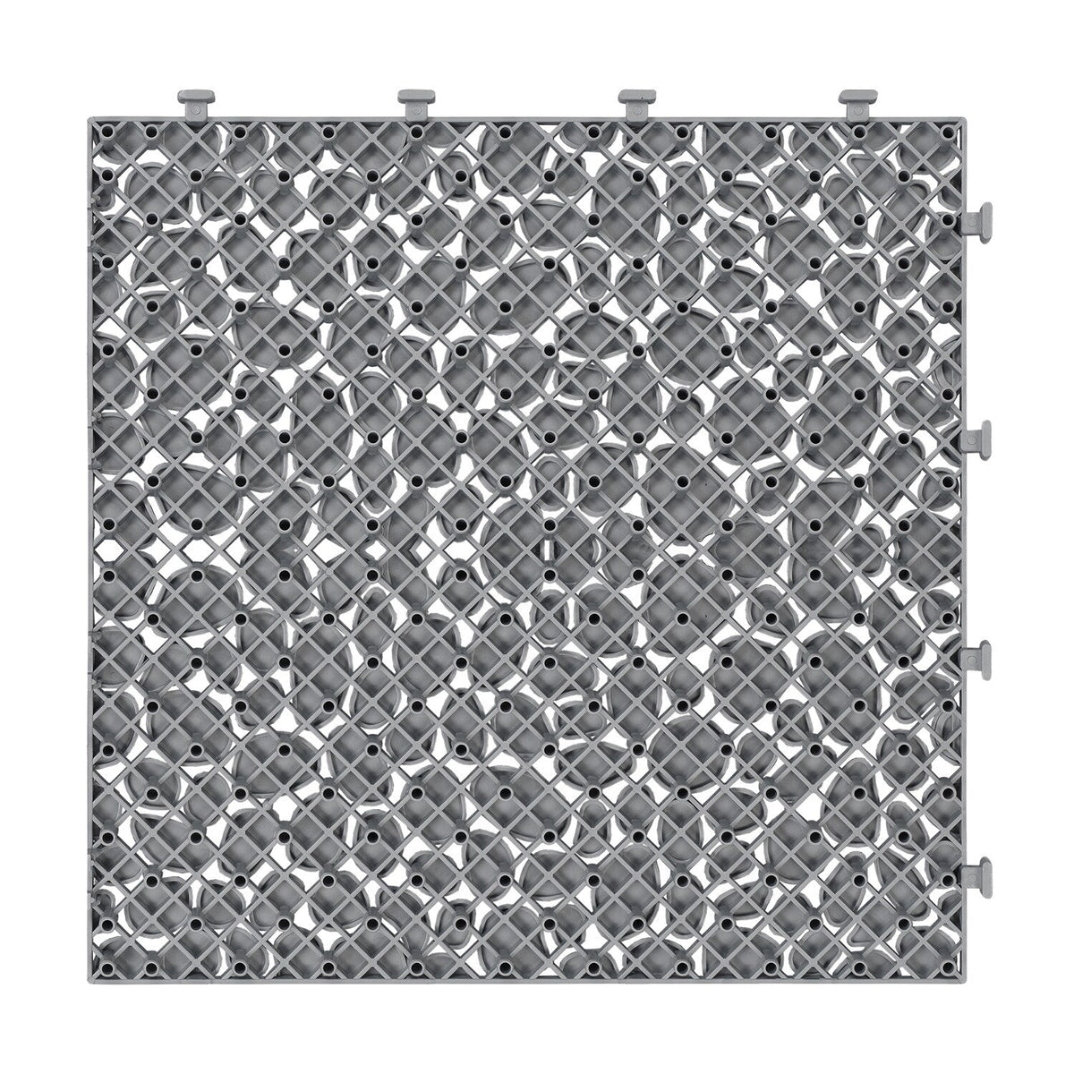 Bybafun 12-in x 12-in 24-Pack Gray Prefinished Vinyl/Plastic Deck Tile (24-sq ft)