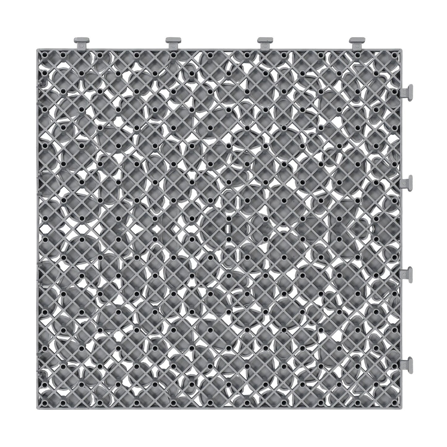 Bybafun 12-in x 12-in 24-Pack Gray Prefinished Vinyl/Plastic Deck Tile (24-sq ft)