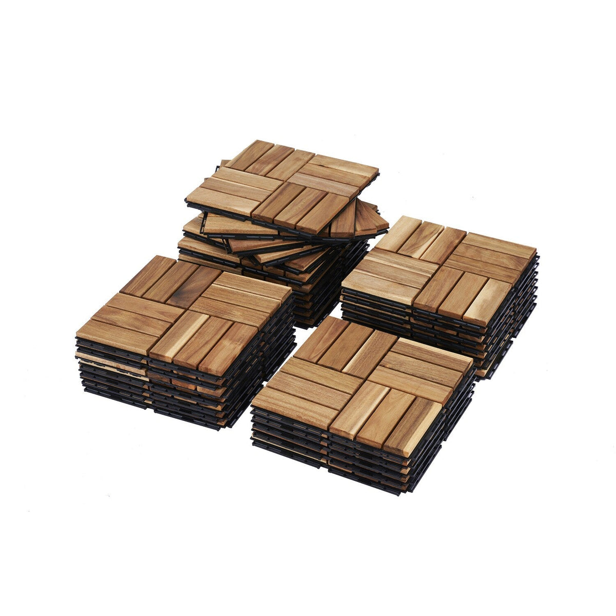 Bybafun 12-in x 12-in 20-Pack Yellow Prefinished Wood Deck Tile (20-sq ft)