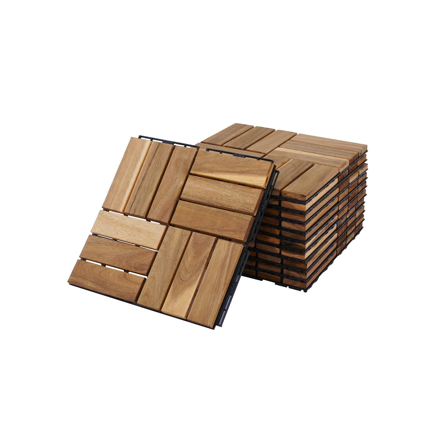 Bybafun 12-in x 12-in 30-Pack Yellow Prefinished Wood Deck Tile (30-sq ft)