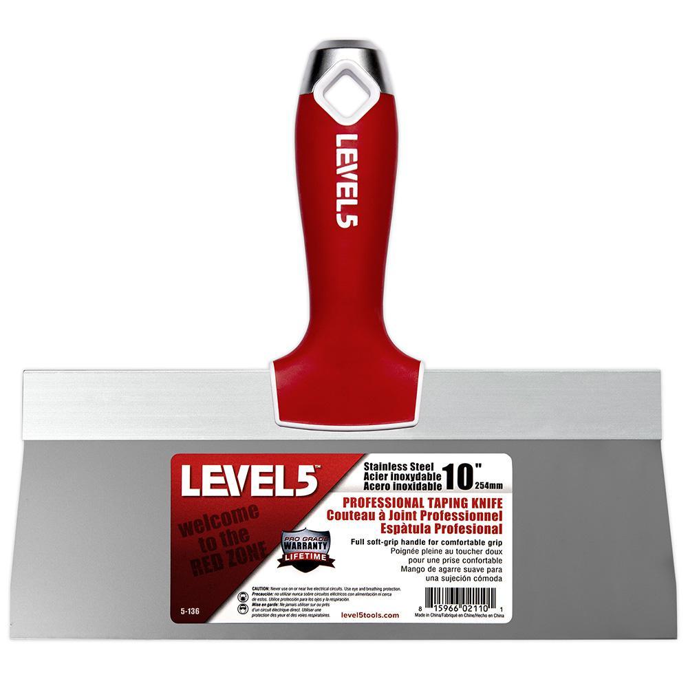 10 in. Stainless Steel Taping Knife with Soft Grip - Super Arbor